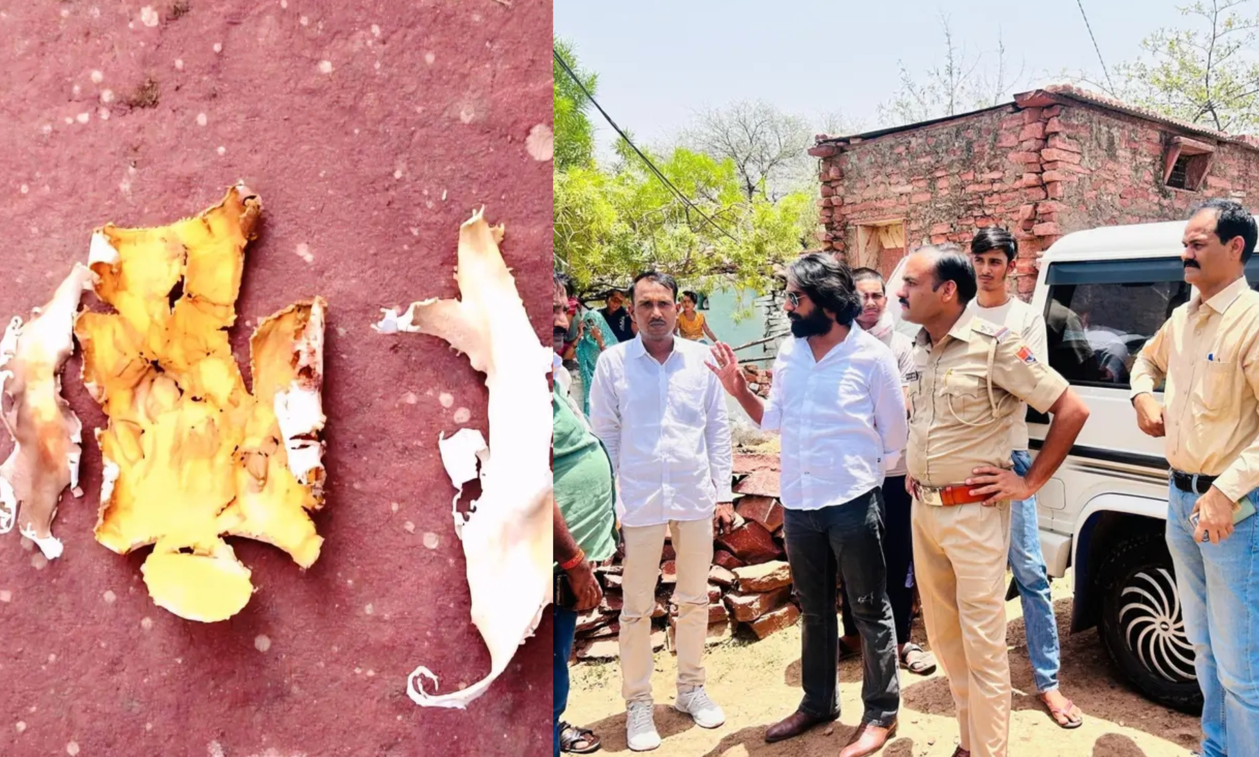 Karauli- Explosive material dropped from an airplane, children frightened, explosion in the air.