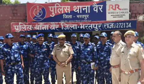 RAF Conducts Flag March in Weir and Bhusawar to Assess Preparedness for Emergencies
