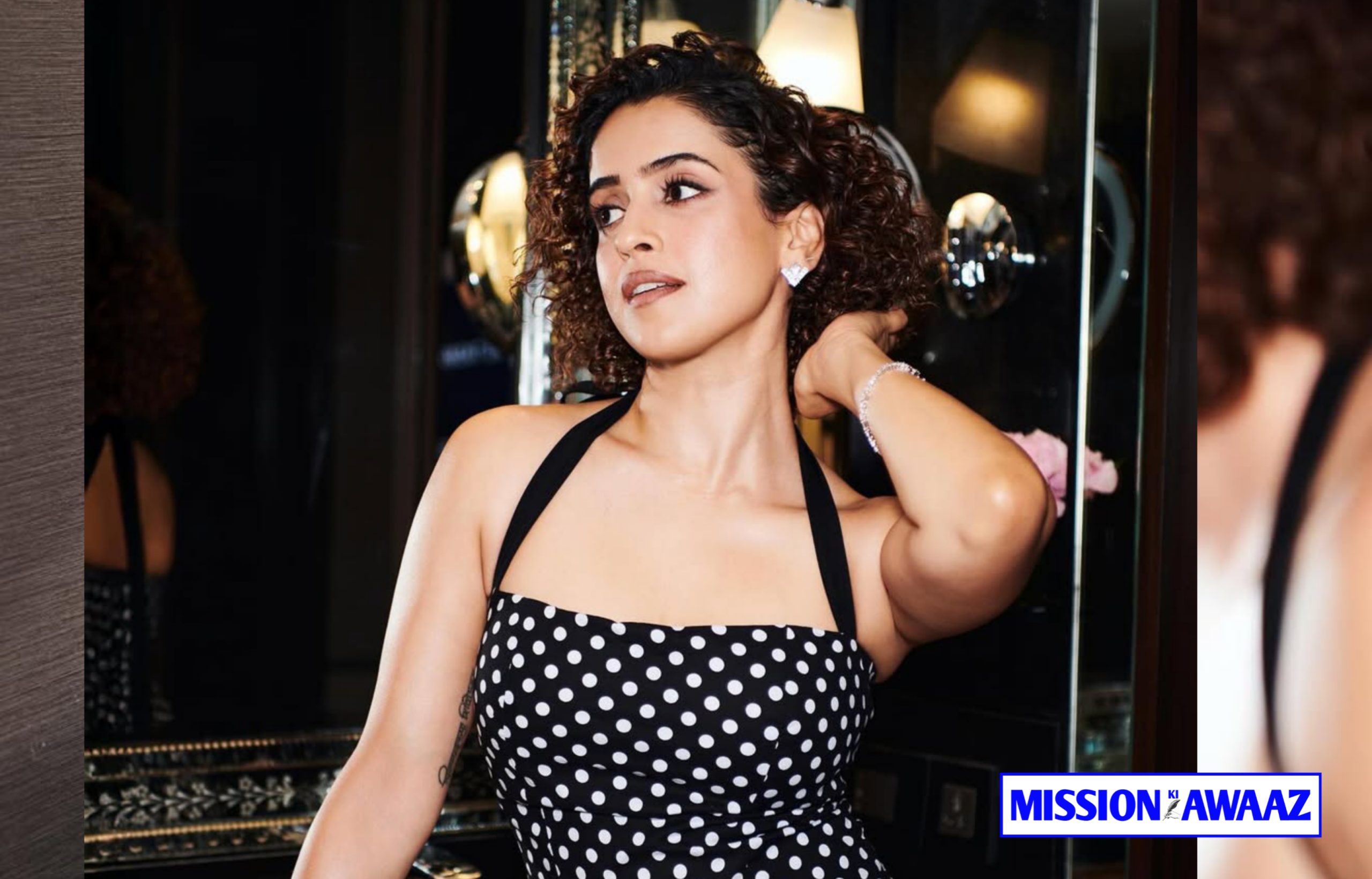 Sanya Malhotra Stuns in Retro Polka Dot Ensemble