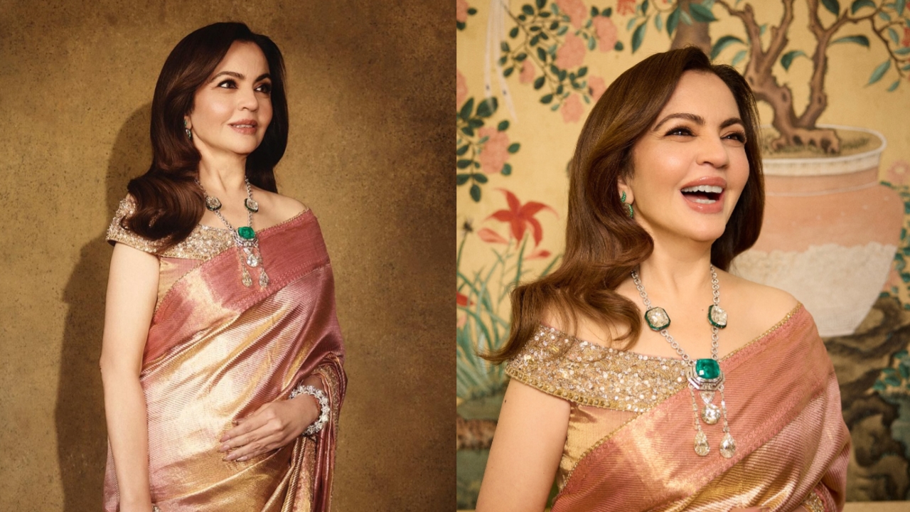 Nita Ambani stole the show at the British Museum’s Pink Ball event wearing a Kanjeevaram saree.
