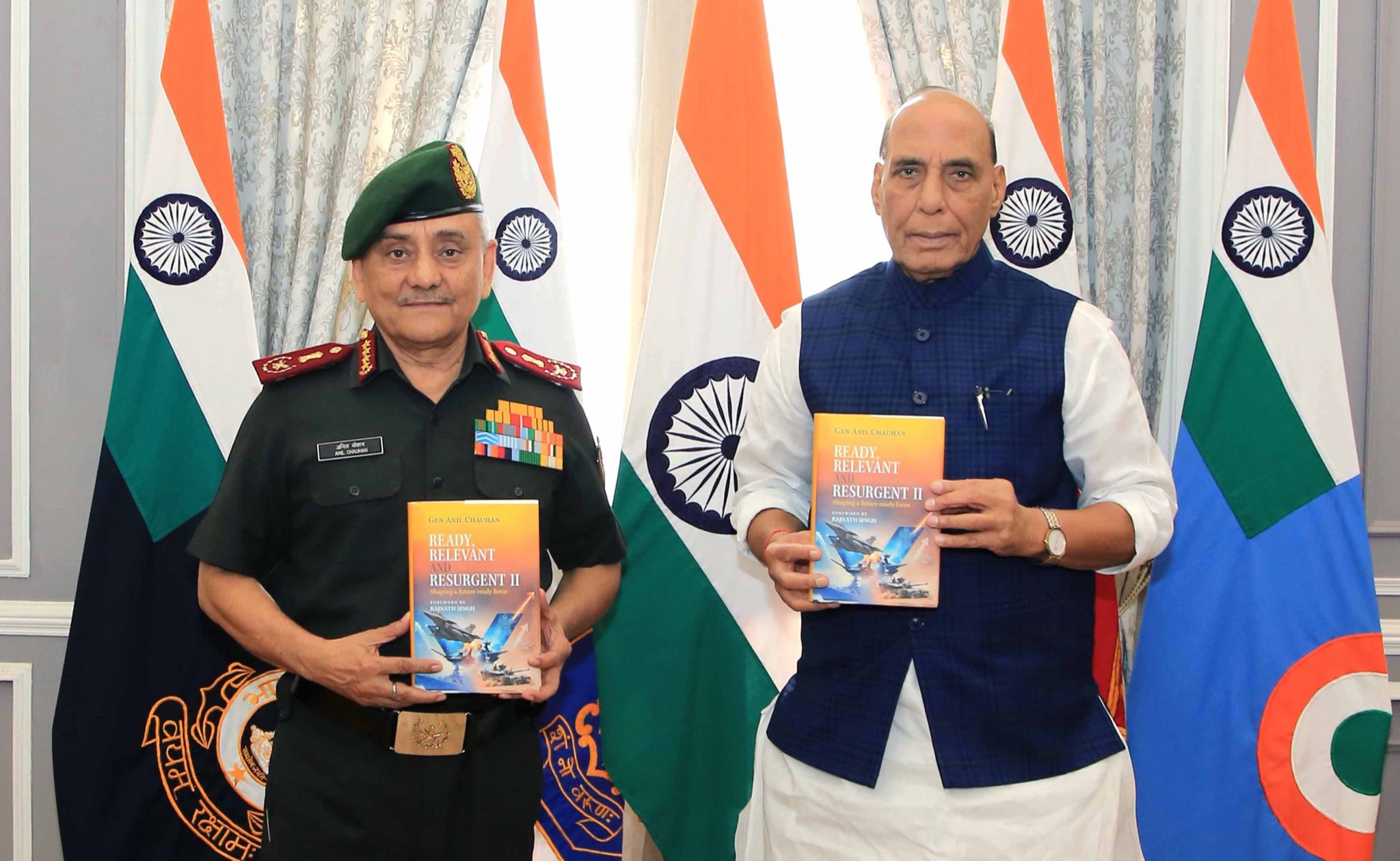 Rajnath Singh released the book ‘Ready, Relevant and Resurgent II’