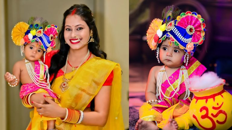 Manya Shree Dey’s first birthday, Manya is the daughter of Jyoti Shree Mahato and Manoj Dey.